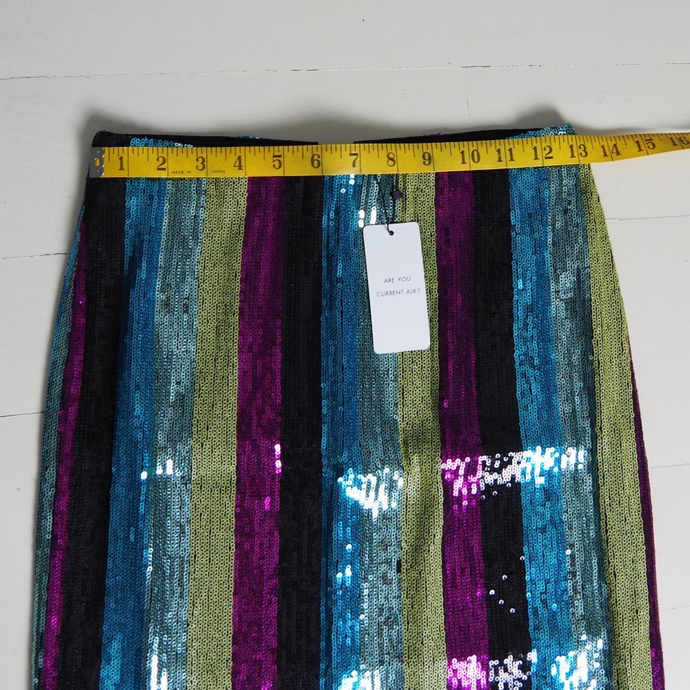 NWT Striped Sequin Skirt - Picture 10 of 11